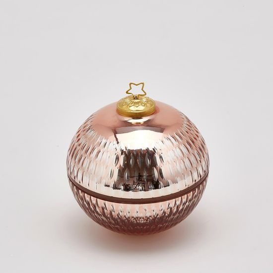 Vonná svíčka ve tvaru vánoční ozdoby růžová, 13 cm