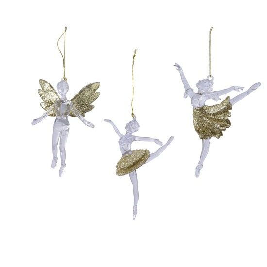 Ozdoba víla na zavěšení 1ks, 3x14x14 cm
