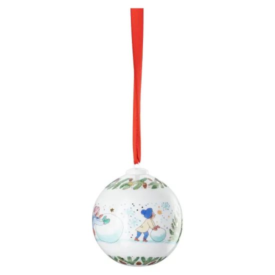 Vianočná porcelánová ozdoba na stromček gule Vianočné radovánky 6 cm, Rosenthal