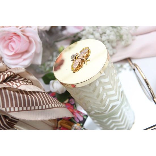 Côte Noire - Herringbone sviečka Cream & Gold so šatkou, Blonde Vanilla