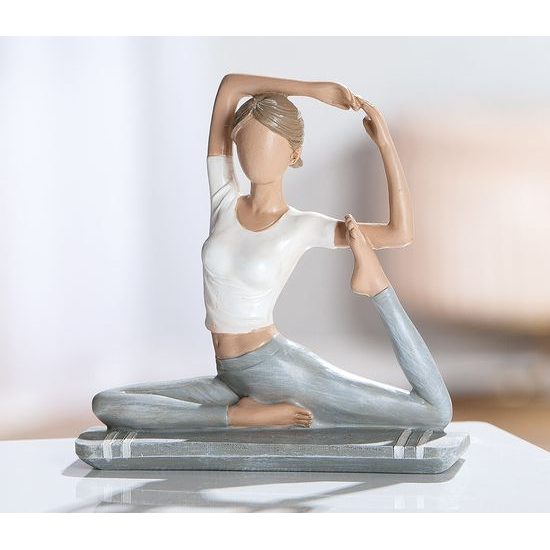 Dekorace figura žena jogínka Hannah, 5,5x14x14 cm