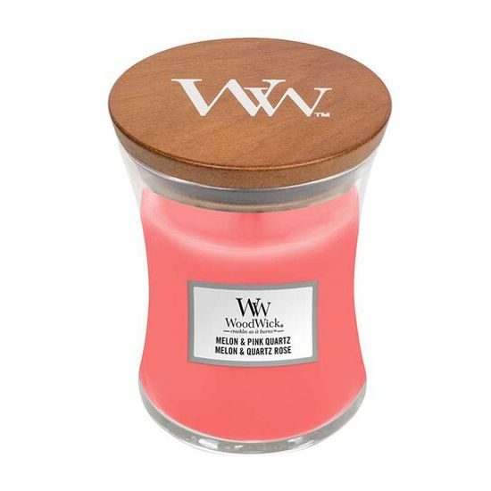 Woodwick - Melon & Pink Quartz, váza stredná 275 g