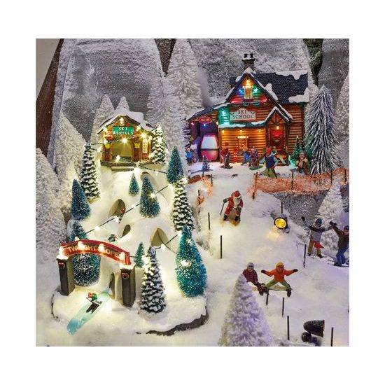 Vánoční dekorace sjezdovka s LED, 23x34x26 cm