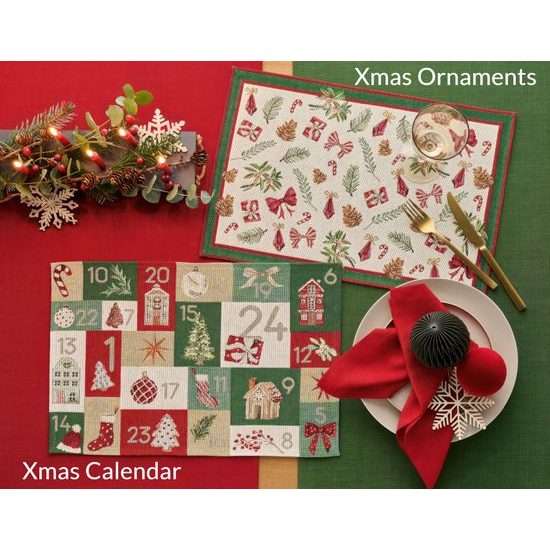 Vianočný gobelínový behúň Xmas Ornaments 20x96 cm, Sander