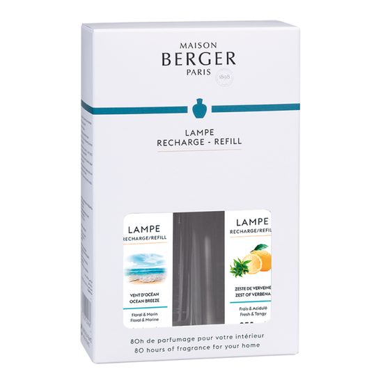 Maison Berger Paris - Sada náplní do katalytickej lampy: Verbena + Vôňa oceánu vánok, 2x250 ml