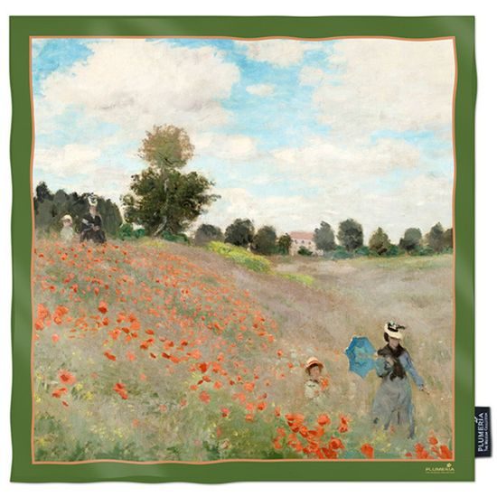 Hodvábna šatka Poppies near Argenteuil 90x90cm, Claude Monet