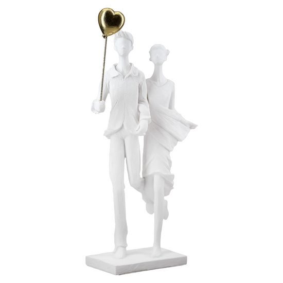 Dekorace figury zamilovaný pár s balónky, 9x17x31 cm