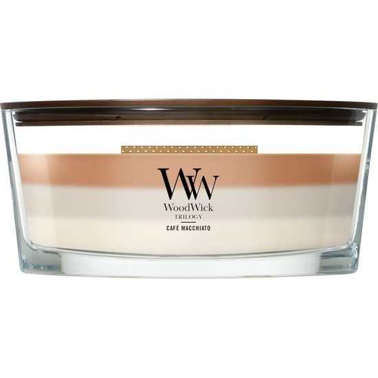 WoodWick - Trilogy Café Macchiato, svíčka loď 453.6 g