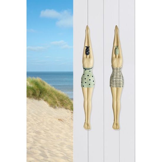 Dekorace na zeď figura plavkyně Swim 1ks, 5x7,5x63 cm