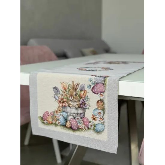 Velikonoční gobelínový běhoun na stůl Bunny, 37x100cm