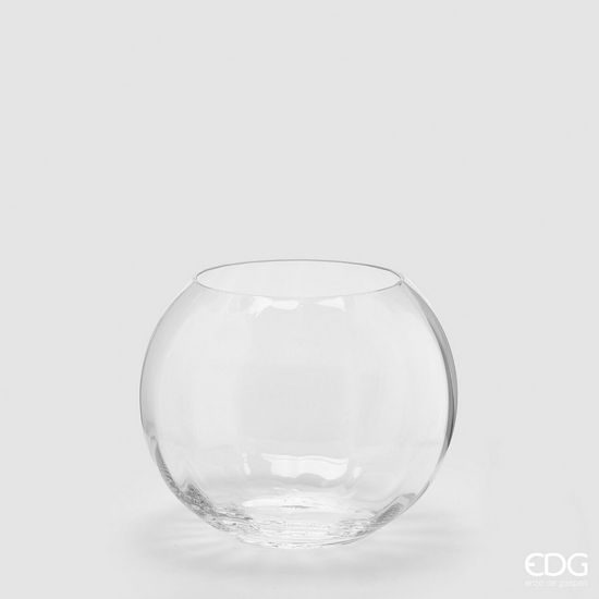 Skleněná váza Nida Optic Sfera čirá, 20x25 cm