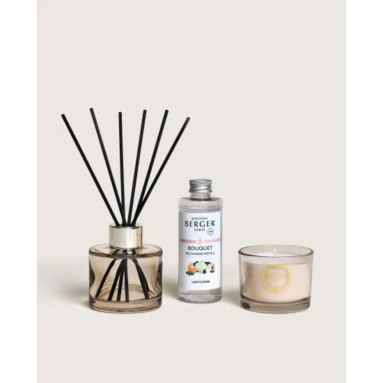 Maison Berger Paris - Dárková sada Eternity - aroma difuzér s náplní 80 ml + svíčka 80 g, Lady Flower