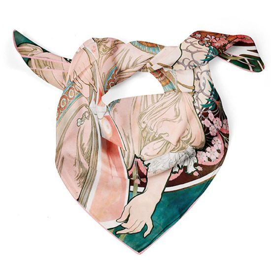 Hedvábný šátek Reverie 52x52cm, Alfons Mucha