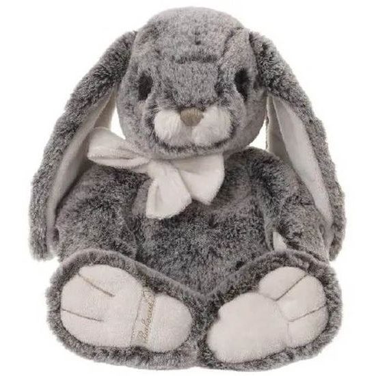 Plyšový zajačik Russel so šatkou tmavosivý, 35 cm