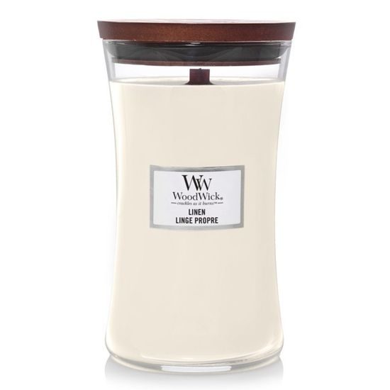 WoodWick Linen svíčka, váza velká 609.5 g