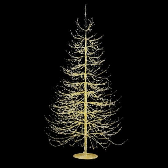 Vánoční dekorace světelný strom 1940 LED zlatý, 180x115 cm