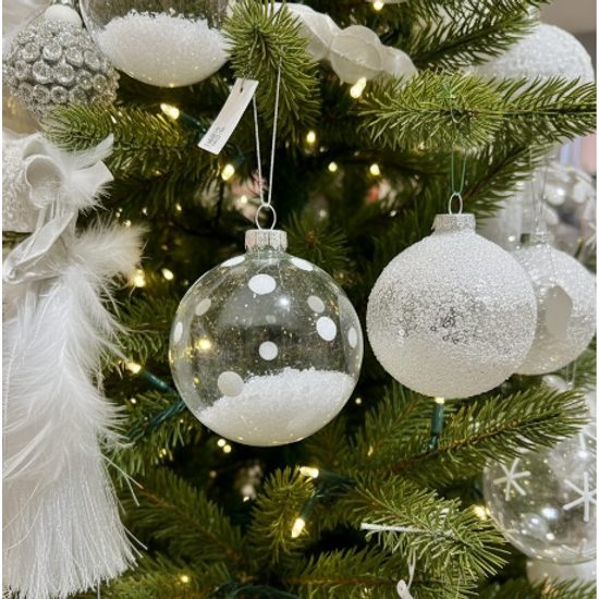 Vánoční skleněná ozdoba čirá 1ks, 8cm