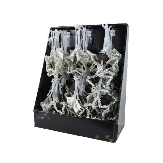 Vánoční ozdoba hvězda s flitry 1ks, 10 cm