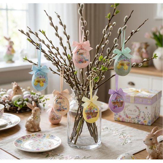 Velikonoční dekorace vajíčko na zavěšení 1ks Spring Bloom, Easy Life