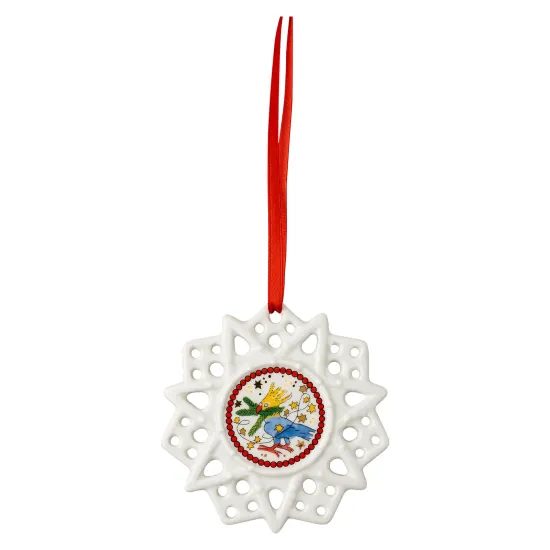 Vánoční ozdoba vločka s papuškem Christmas Lights, 7,8 cm, Rosenthal