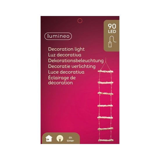 Vánoční závěsná dekorace žebřík s LED osvětlením, 4x35x150 cm