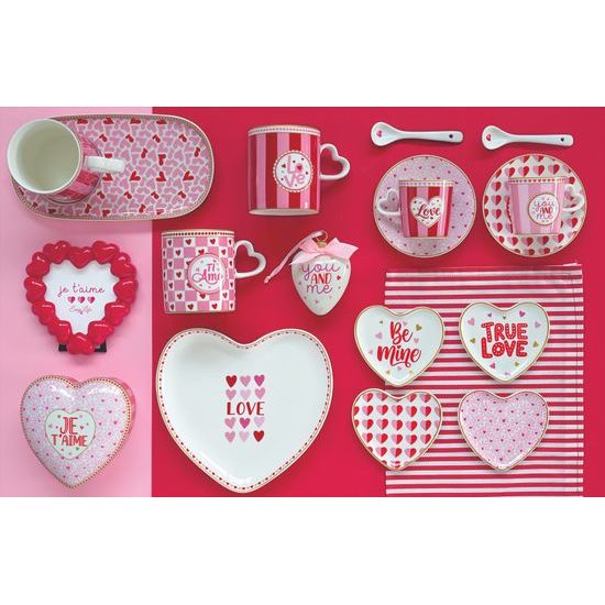 Porcelánová sada dvou hrnků se lžičkami Cuoricini 320 ml, Easy Life