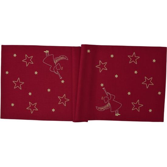 Vianočný behúň na stôl Stardust červený 50x150cm, Sander