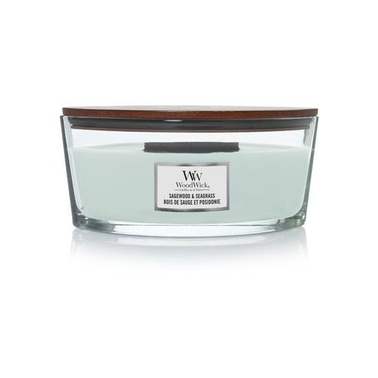 WoodWick - Sagewood & Seagrass, svíčka loď 453.6 g