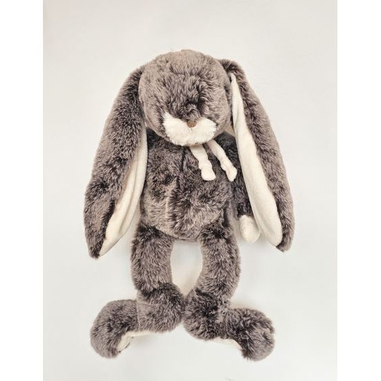 Plyšový zajačik Cornelius s šálom šedý, 30 cm