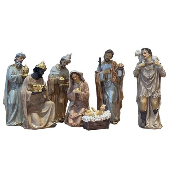 Vianočný betlehem 7ks prírodný, 20 cm