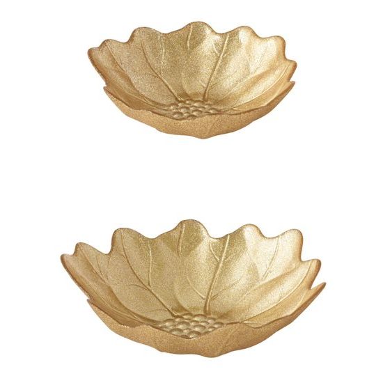 Vianočná sada 2 sklenených misiek poinsettia White Elegance 16-21cm, Easy Life