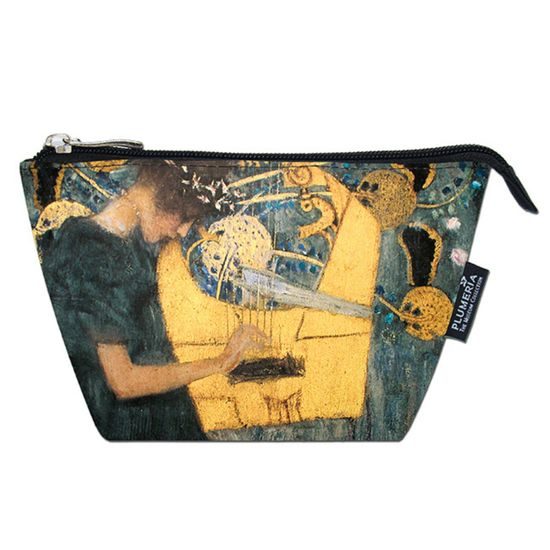 Dámska kozmetická taška na zips The Music Gustav Klimt, 11x18x8 cm