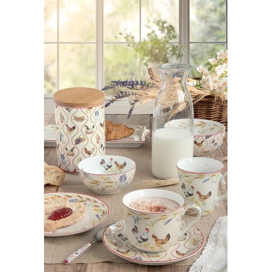 Porcelánová dóza s bambusovým víčkem Country Life v dárkovém balení 1kg 16x10cm, Easy Life