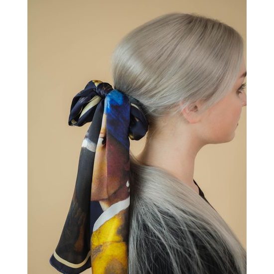 Hedvábný šátek Girl wiht A Pearl Earring 90x90cm, Jan Vermeer