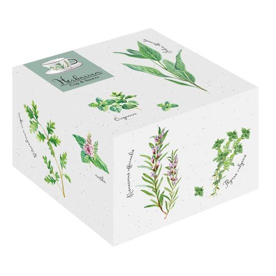 Porcelánový šálek s podšálkem Herbarium 250 ml, Easy Life