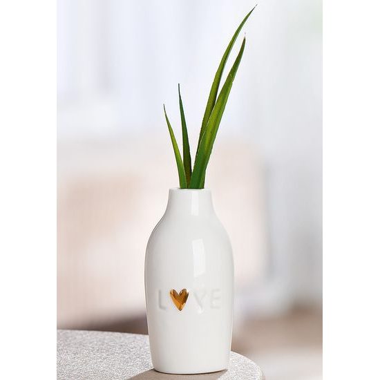 Porcelánová váza srdce Lots of Love bílá, 5x10 cm