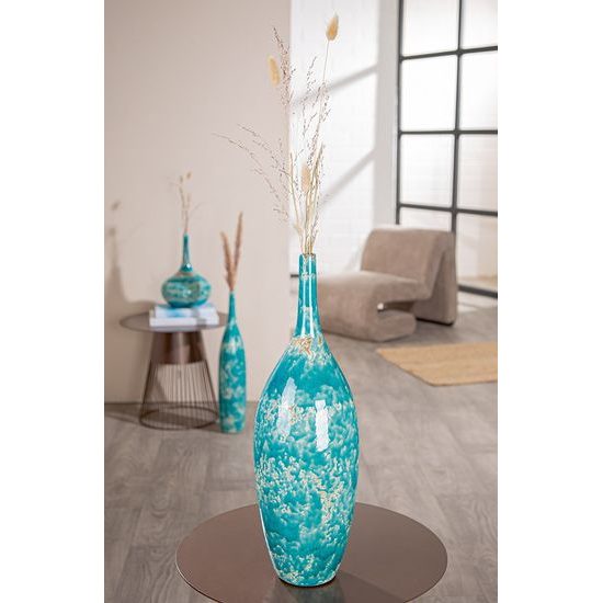 Keramická váza Actros modrá, 15x50 cm