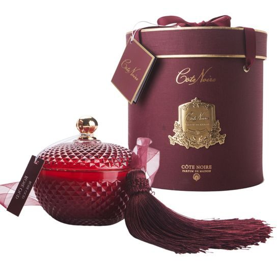 Côte Noire - Round Art Deco sviečka Red & Gold, Rose Oud