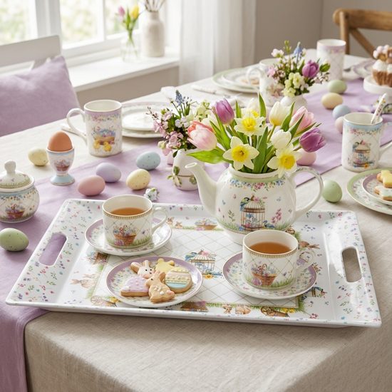 Velikonoční plastový podnos Spring Bloom 47x31 cm, Easy Life