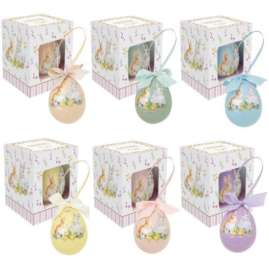 Veľkonočná dekorácia vajíčko na zavesenie 1ks Happy Easter, Easy Life