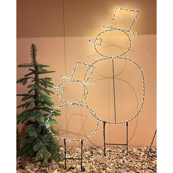 Vánoční dekorace sněhulák na zapíchnutí do květináče 250 LED, 60x40x77 cm