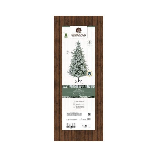 Vianočný umelý zasnežený stromček Allison borovica s kovovým stojanom, 127x210 cm