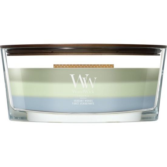 WoodWick - Trilogy Verdant Woods, svíčka loď 453.6 g