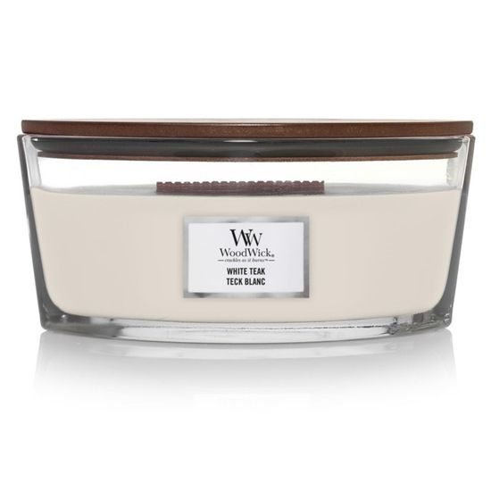 WoodWick White Teak, svíčka loď 453.6 g