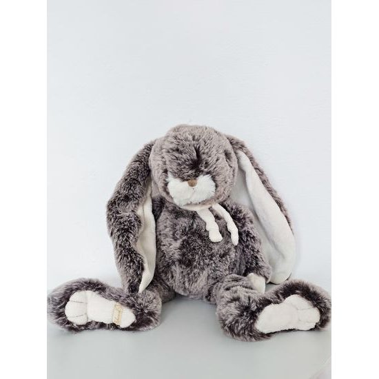 Plyšový zajačik Cornelius s šálom šedý, 30 cm