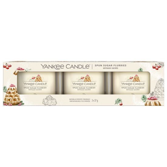 Yankee Candle - Sada votivních svíček plněných ve skle Spun Sugar Flurries