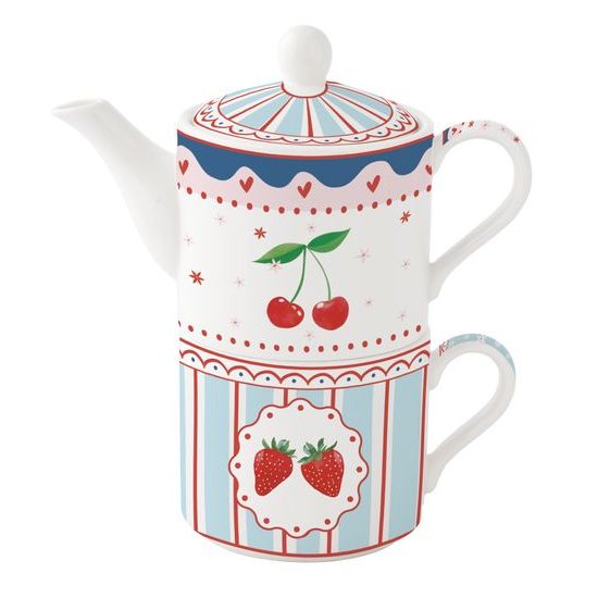 Porcelánová sada čaj pro jednoho Fruit Mania 2x280ml, Easy Life