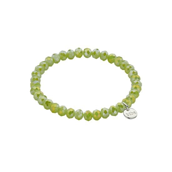 Náramok so sklenenými kryštálmi svetlo zelený 3-8mm 1ks, 18 cm