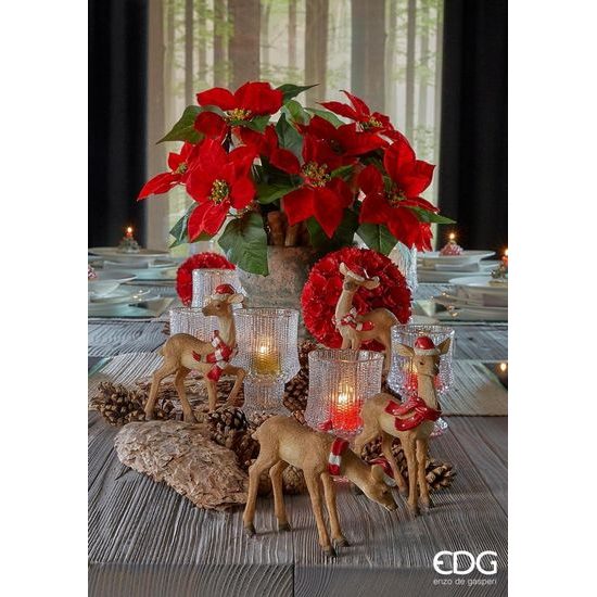 Vetvička umelá kvetina vianočná hviezda červená, 30 cm