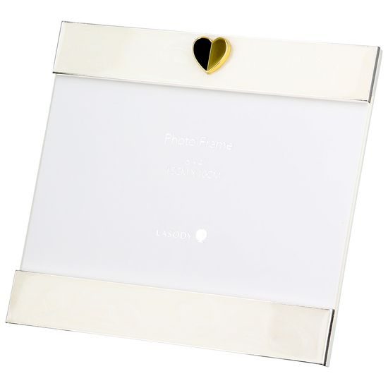 Fotorámeček se zlatým srdcem, 1,5x15x14,5 cm